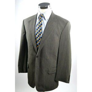 SAMUELSOHN Men's Two Button‎ 100% Wool Super 110's Blazer SIZE 42 REG Brown